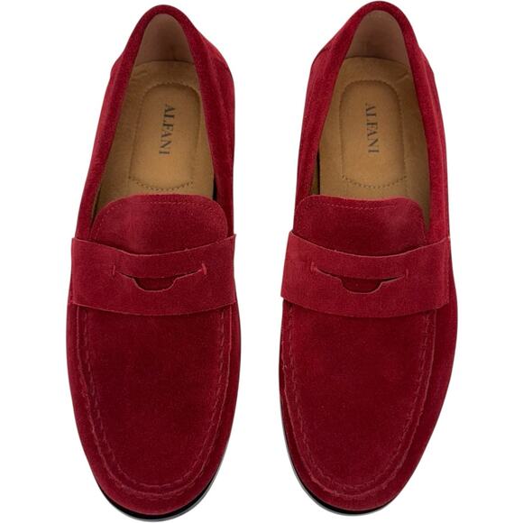 Alfani Sawyer Burgundy Suede Faux Leather Slip On Loafers Sz 10M Comfort Padded main image 7